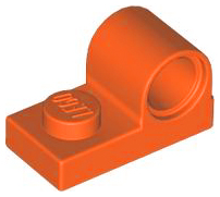 Plate Special 1 x 2 with Pin Hole on Top in Reddish Orange