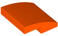 Brick Curved 2 x 2 x 2/3 in Reddish Orange