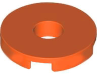 Tile Special Round 2 x 2 with Hole in Reddish Orange