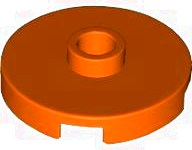 Plate Special Round 2 x 2 with Center Stud (Jumper Plate) in Reddish Orange