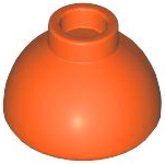Brick Round 1.5 x 1.5 Dome Top [Plain] in Reddish Orange