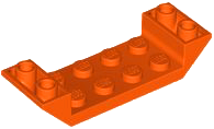 Brick Sloped Inverted 45° 6 x 2 Double with 2 x 4 Recessed in Reddish Orange