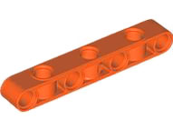 Technic Beam 1 x 7 Thick with Alternating Holes in Reddish Orange