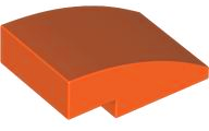 Brick Curved 3 x 2 No Studs in Reddish Orange
