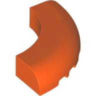 Brick Round Corner 5 x 5 x 1 Curved, Bottom Cut Outs, No Studs, 7 Bottom Tubes in Reddish Orange