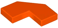 Tile Special 2 x 2 Corner with Cut Corner - Facet in Reddish Orange
