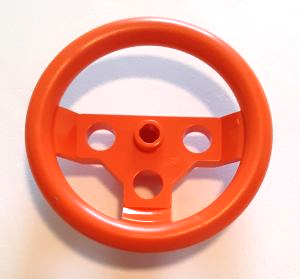 Technic Steering Wheel Large in Reddish Orange