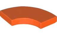 Tile 2 x 2 Curved, Macaroni in Reddish Orange