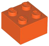 Brick 2 x 2 in Reddish Orange