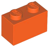 Brick 1 x 2 in Reddish Orange