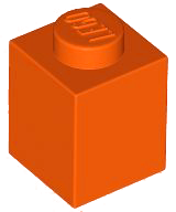 Brick 1 x 1 in Reddish Orange