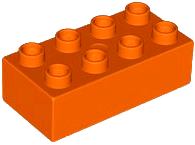 Duplo Brick 2 x 4 in Reddish Orange