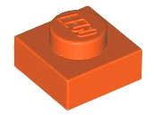 Plate 1 x 1 in Reddish Orange