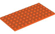 Plate 6 x 12 in Reddish Orange