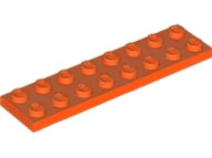 Plate 2 x 8 in Reddish Orange