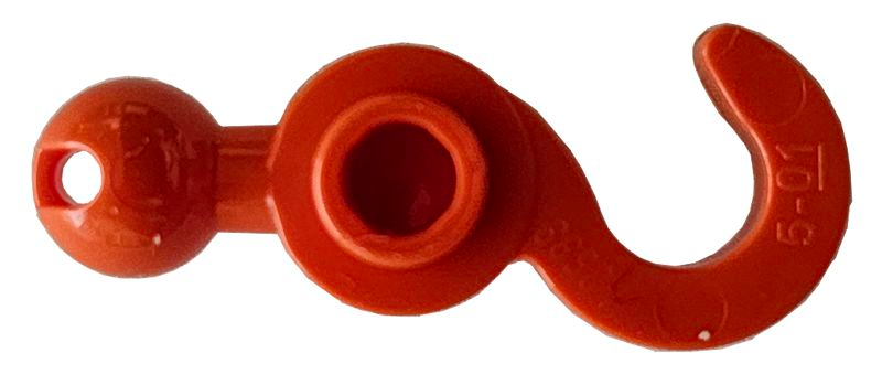 Hook with Towball in Reddish Orange
