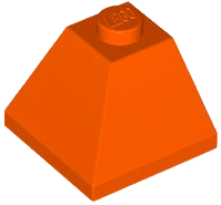 Brick Sloped 45° 2 x 2 Double Convex in Reddish Orange