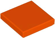 Tile 2 x 2 with Groove in Reddish Orange