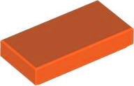 Tile 1 x 2 with Groove in Reddish Orange