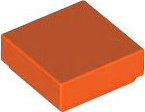 Tile 1 x 1 with Groove in Reddish Orange