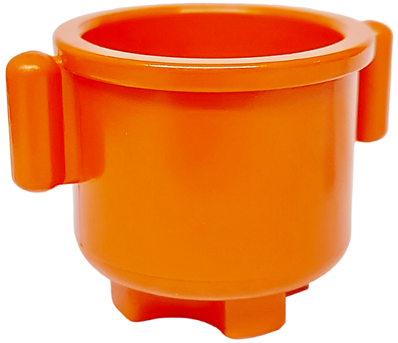 Duplo Kettle with Closed Handles 2 x 2 x 1.5 in Reddish Orange