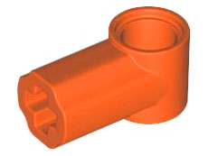 Technic Axle and Pin Connector Angled #1 in Reddish Orange