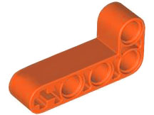 Technic Beam 2 x 4 L-Shape Thick in Reddish Orange