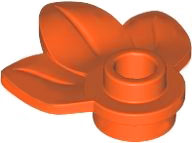 Plant, Plate 1 x 1 Round with 3 Leaves in Reddish Orange