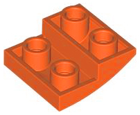 Brick Curved Inverted 2 x 2 x 2/3 in Reddish Orange