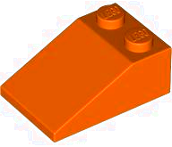Brick Sloped 33° 3 x 2 in Reddish Orange
