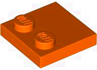Plate Special 2 x 2 with Only 2 studs in Reddish Orange