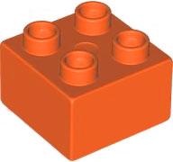 Duplo Brick 2 x 2 in Reddish Orange