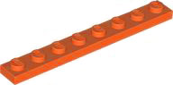 Plate 1 x 8 in Reddish Orange