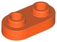 Plate Special 1 x 2 Rounded with 2 Open Studs in Reddish Orange