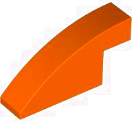 Brick Curved 1 x 4 x 1 2/3 No Studs in Reddish Orange