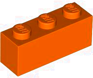 Brick 1 x 3 in Reddish Orange