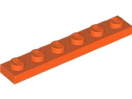 Plate 1 x 6 in Reddish Orange