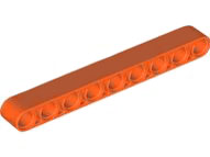 Technic Beam 1 x 9 Thick in Reddish Orange