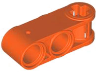 Technic Axle and Pin Connector Perpendicular 3L with 2 Pin Holes in Reddish Orange
