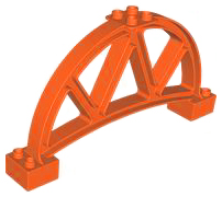 Duplo Frame / Girder / Support, Half Circle 2 x 14 x 6 in Reddish Orange