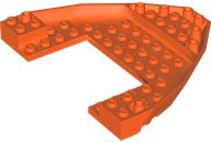 Boat Hull Section, Brick 10 x 12 x 1 with 4 x 6 Cutout in Reddish Orange