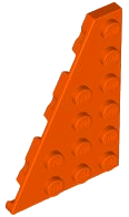 Wedge Plate 6 x 4 Left in Reddish Orange