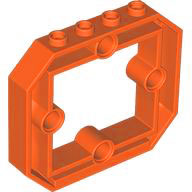Brick Special 1 x 6 x 4 with 4 Pin Holes and Opening in Reddish Orange