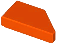 Tile 1 x 2 with Stud Notch Left in Reddish Orange