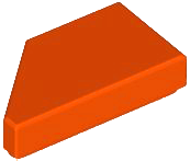 Tile 1 x 2 with Stud Notch Right in Reddish Orange