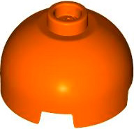 Brick Round 2 x 2 Dome Top, Vented Stud in Reddish Orange