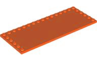 Plate Special 6 x 16, Studs on 3 Edges in Reddish Orange