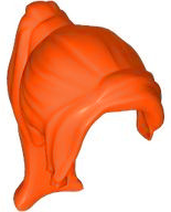 Hair Ponytail Long with Side Bangs in Reddish Orange