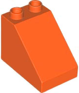 Duplo Brick 3 x 2 x 2 Slope in Reddish Orange