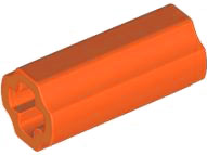 Technic Axle Connector Smooth [with x Hole + Orientation] in Reddish Orange